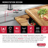 45” Workstation Undermount Single Bowl 16 Gauge Stainless Steel Kitchen Sink with 2-Tier WorkFlow™ Ledge and Accessories